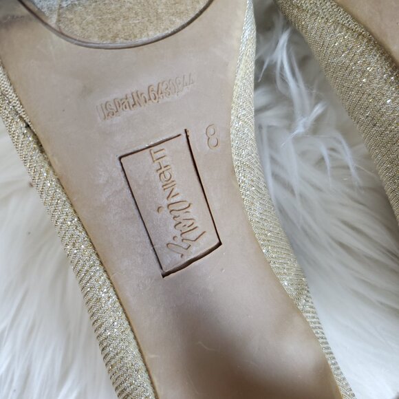 Fioni Night Gold Stardust Round Toe Platform Heels SZ 8 - Picture 8 of 12